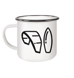 KiteCrewHro Logo Brustprint - Emaille Tasse (Black)