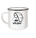 KiteCrewHro Vorne Hinten - Emaille Tasse (Black)