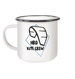 KiteCrewHro Vorne Hinten - Emaille Tasse (Black)