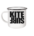 Waste your time well  - Emaille Tasse (Black)