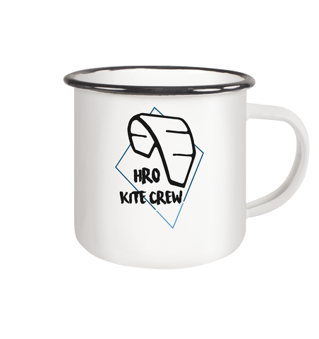 KiteCrewHro Logo Brustprint - Emaille Tasse (Black)