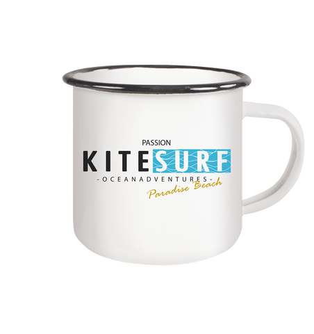 Kitesurf Adventures - Emaille Tasse (Black)